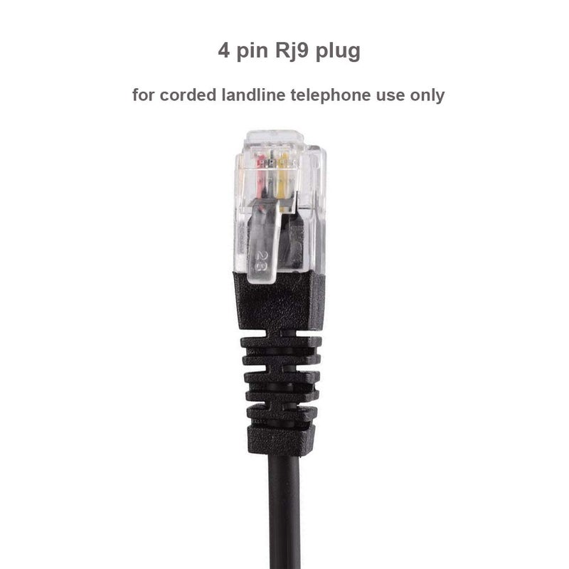 TelPal Telephone Headset, Hands-Free Call Center Noise Cancelling Corded Binaural Headset Headphone 4-Pin RJ9 Crystal Head Mic Microphone Desk Phone -Telephone Counseling Services,Insurance, Hospitals - Image 5